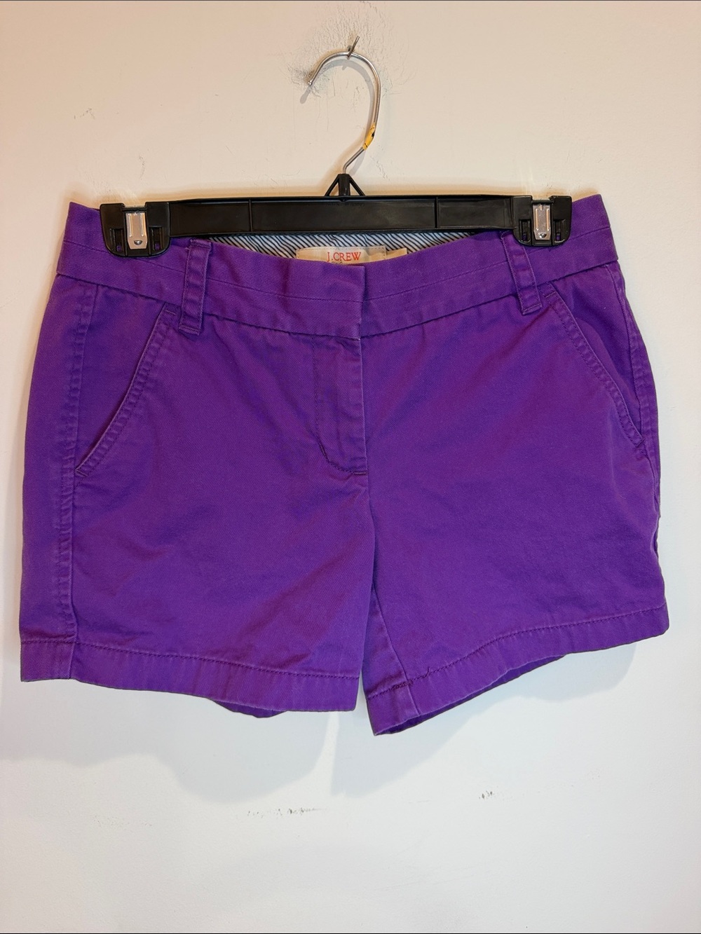 J. Crew Vibrant Purple 100% Cotton “Broken-In” Chino Shorts, 0